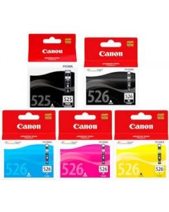 Canon PGI-525 Black &amp; CLI-526 Black Cyan Magenta Yellow Bundle Pack