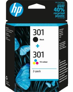 HP 301 Black &amp; Colour Ink Cartridge Combo Pack - N9J72AE