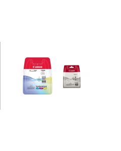 Canon CLI-521 Cyan Magenta Yellow Combo Pack and Canon PGI-520 Black Ink Cartridge Bundle