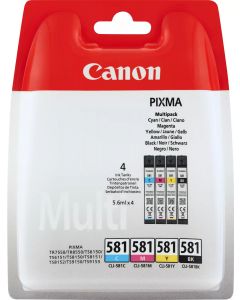 Canon CLI-581 Black Cyan Magenta Yellow Combo Pack - 2103C004