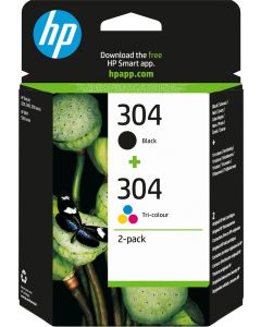 HP 304 Black &amp; Colour Ink Cartridge Combo Pack - 3JB05AE