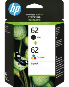 HP 62 Black &amp; Colour Ink Cartridge Combo Pack - N9J71AE