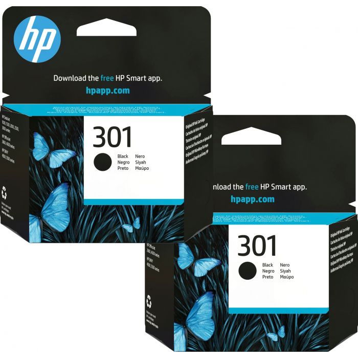 HP 301 Black Ink Cartridge Twin Pack